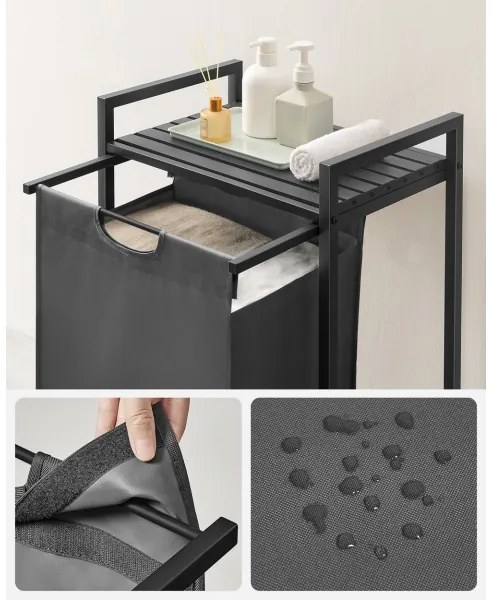 Kôš na bielizeň REX čierna/sivá