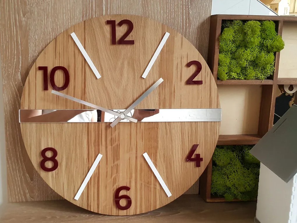 Nástěnné hodiny Oak Luxury hnědé