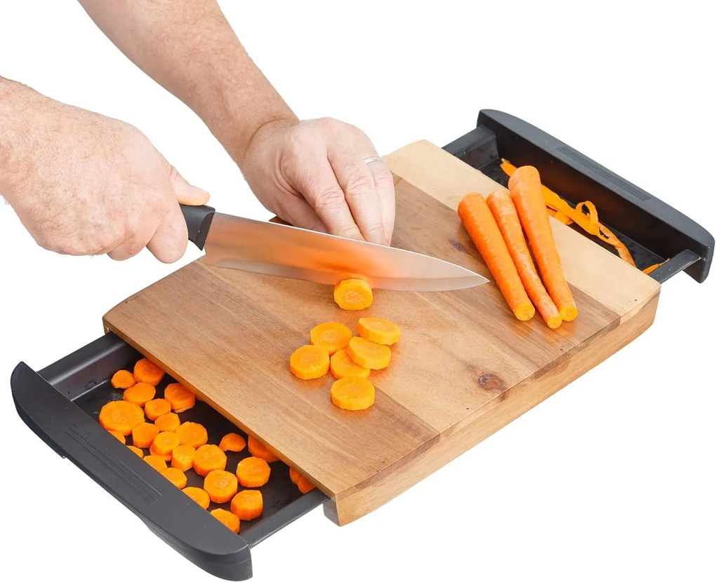 Kesper Krájacia doska, doštička, bambusová, s 2 miskami, CUTT2 - čierna