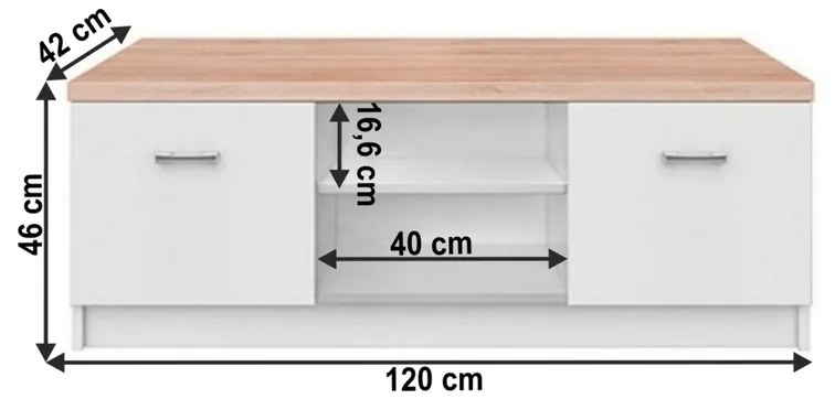TV stolík TOPTY 2D typ 15, biely