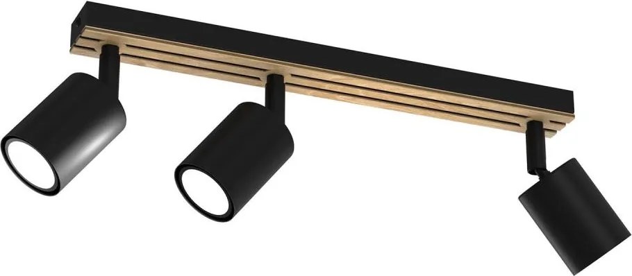 Bodové svietidlo TERRA 3xGU10/8W/230V čierna/dub