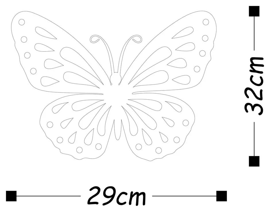 Nástenná dekorácia v zlatej farbe Wallity Butterfly