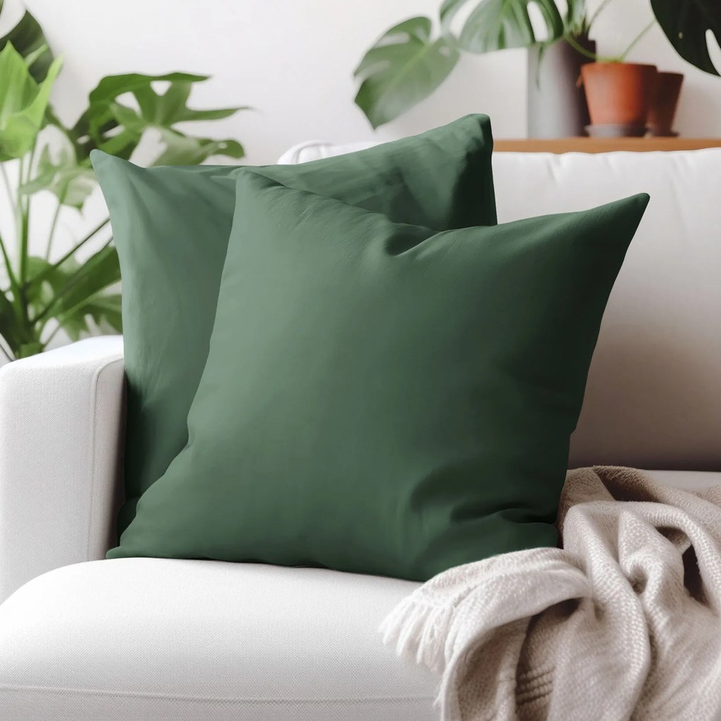Goldea bavlnená obliečka na vankúš - tmavo zelená 40 x 40 cm