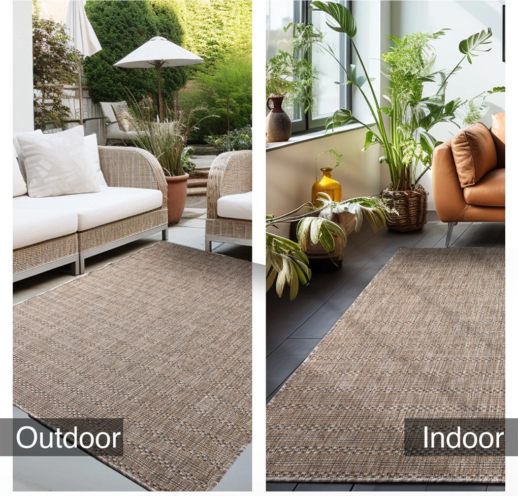 Ayyildiz, Kusový koberec Zagora 4513 Beige – na von aj na doma, 120x170, béžová, chodba / predsieň