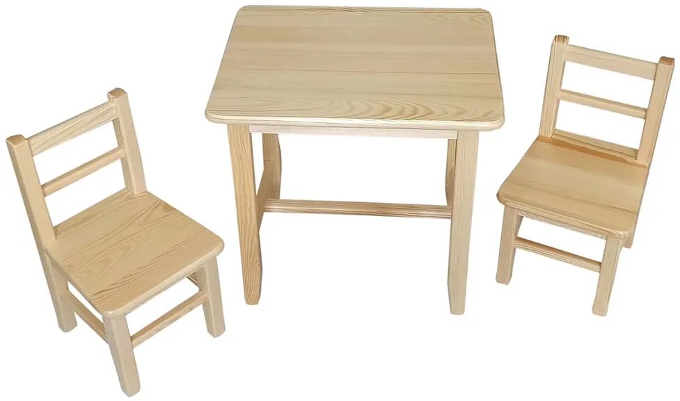 ČistéDrevo Drevený detský stolček so stoličkami