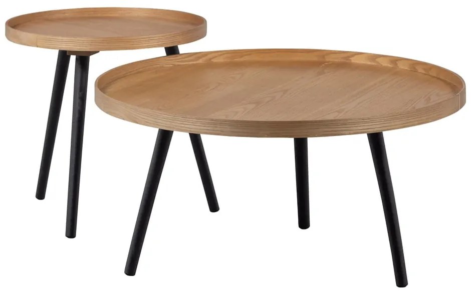 Odkladací stolík s doskou v jasanovom dekore WOOOD Mesa, ø 45 cm