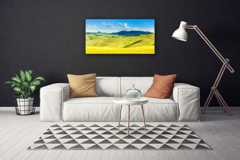 Obraz Canvas Dedina hory príroda 140x70 cm