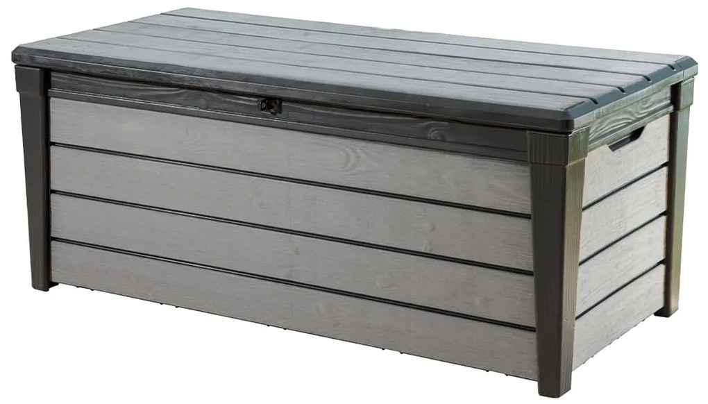 Záhradný plastový úložný box Brushwood Storage 455 l, sivý