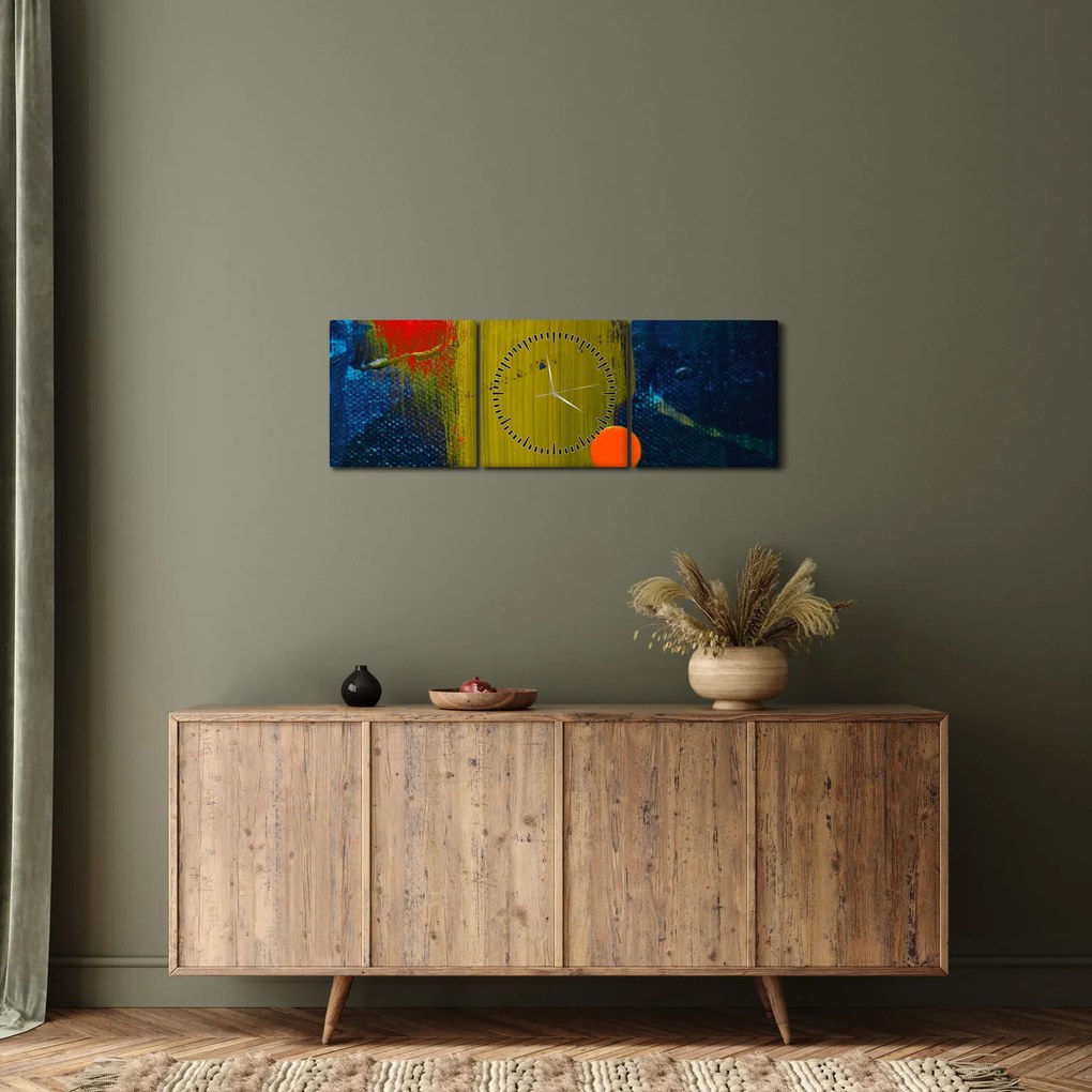 Obraz farieb (s hodinami) (90x30 cm)