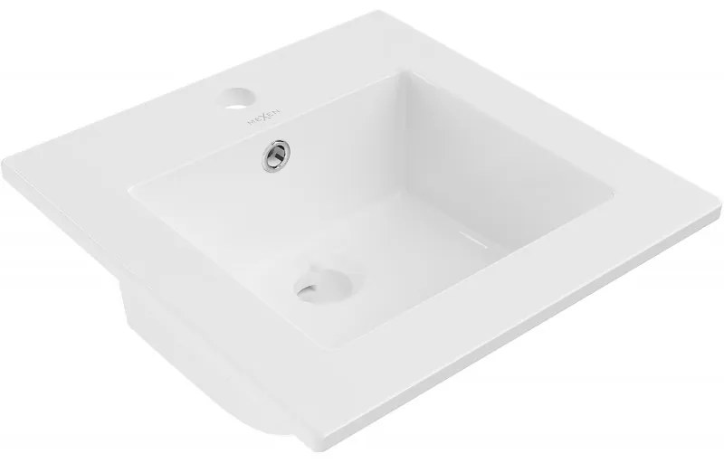 Mexen Atena, umývadlo na zapustenie do dosky 41 x 41 cm, biela, 25014100