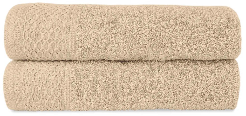 BAVLNENÉ UTERÁKY SOLANO SADA 1 KS 50X90 CM, 1 KS 70X140 CM CAPPUCINO