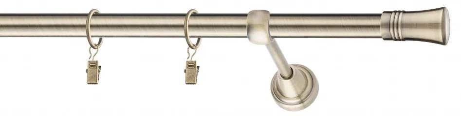 Dekorstudio Mosadzná jednoradová garniža CAPRI 19mm Dĺžka: 160cm, Typ uchytenia: Držiak modern, Typ príslušenstva: Bez príslušenstva
