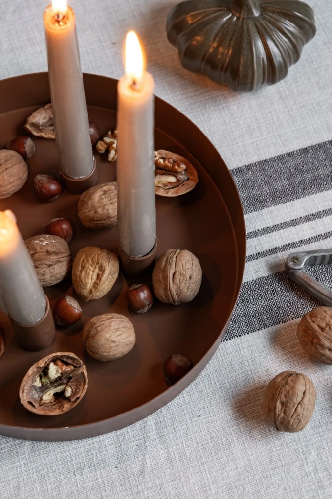 Storefactory Magnetický adventný svietnik Sund Brown Round