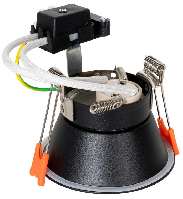 Set van 6 moderne inbouwspots zwart met goud GU10 50mm IP44 - Dept