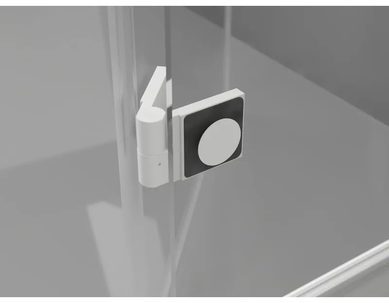 Mexen Lunar, L Duo výklopný sprchový kút 115 x 115 cm, 8mm číre sklo, biely profil, 834L-115L-115P-20-00