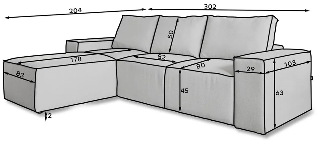 Rohová sedačka s rozkladom a úložným priestorom Savila P - béžová