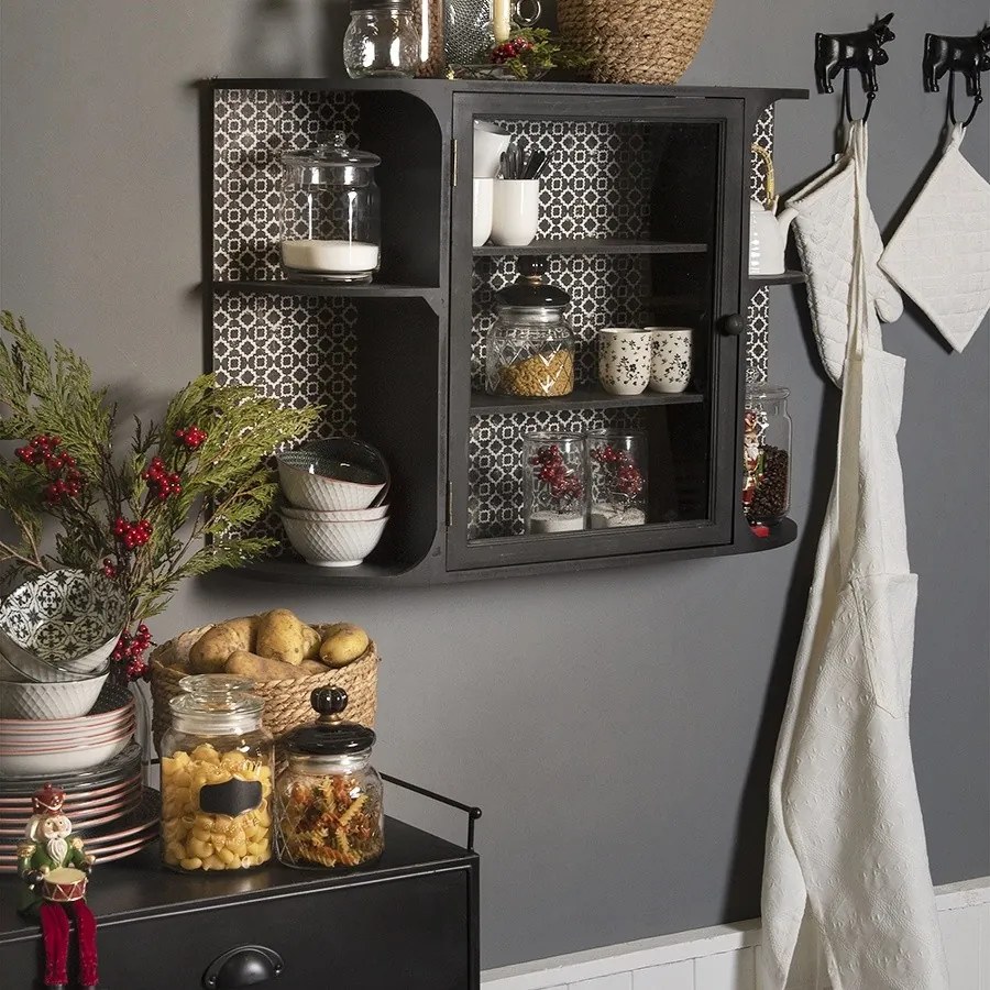 Čierny kovový háčik s kravou - 14 * 14 * 5 cm