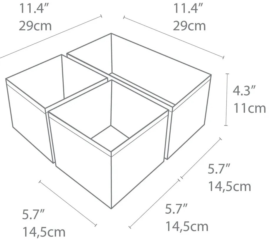 Súprava 3 béžových organizérov Bigso Box of Sweden Drawer