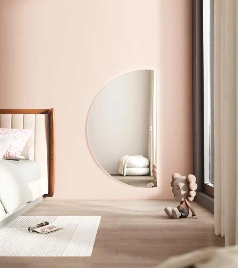 Erga Kori, polkruhové LED zrkadlo 70x120cm, 2760 lm, 3 farby svetla, ERG-V01-KORI-7012-CL