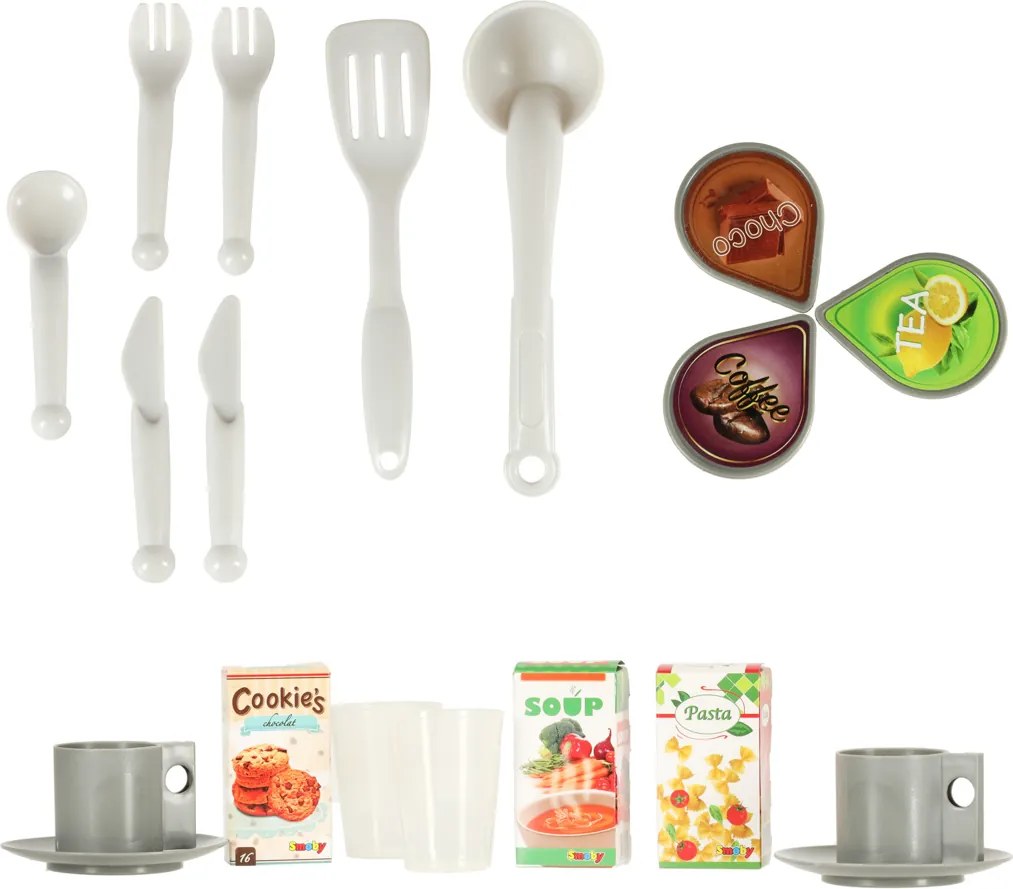 KIK Smoby Tefal OpenCook, elektronická skladacia kuchynka pre deti, červená so zvukom