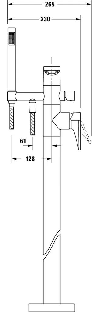 Duravit Tulum - Vaňová voľne stojaca páková batéria, chróm TU5250000010