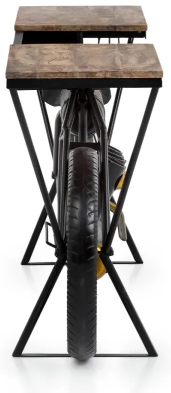 furniture-nabytek.cz - Lakovaný konzolový stůl Bombay z kovu, černý – 180×40×85 cm