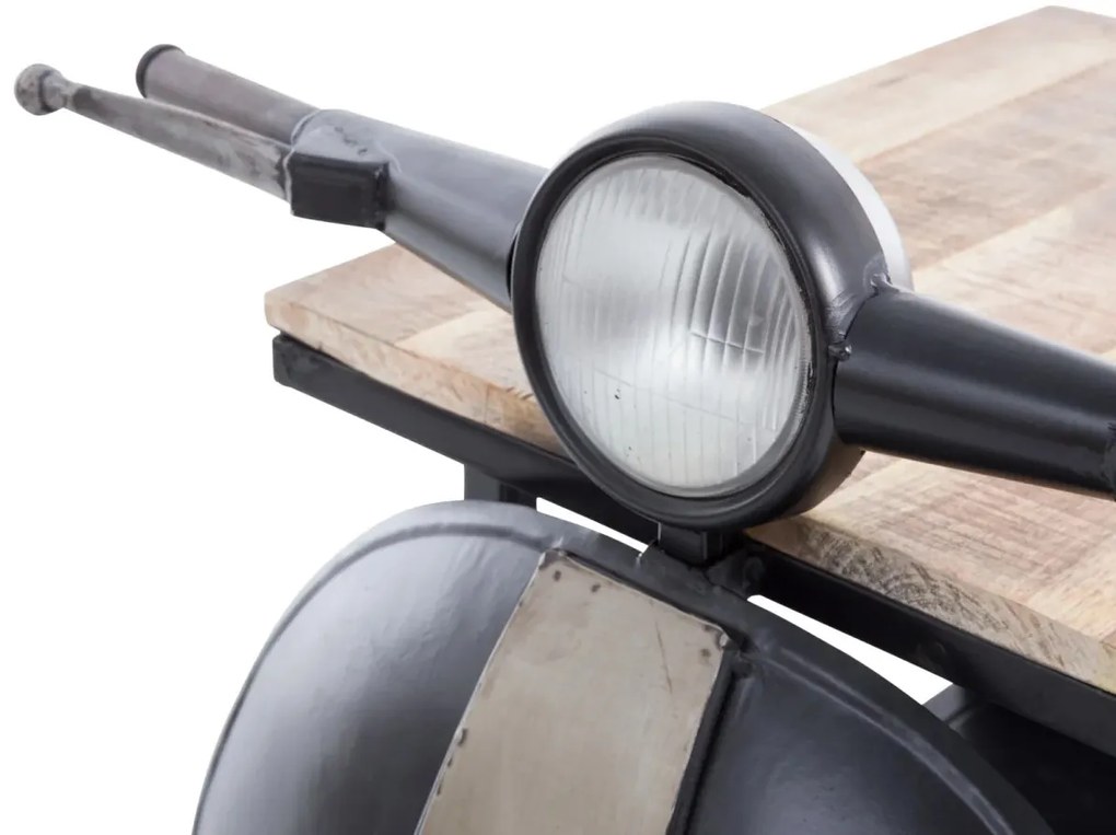 furniture-nabytek.cz - Masivní toaletní stolek Scooter z mangového dřeva a kovu, lakovaný, černý