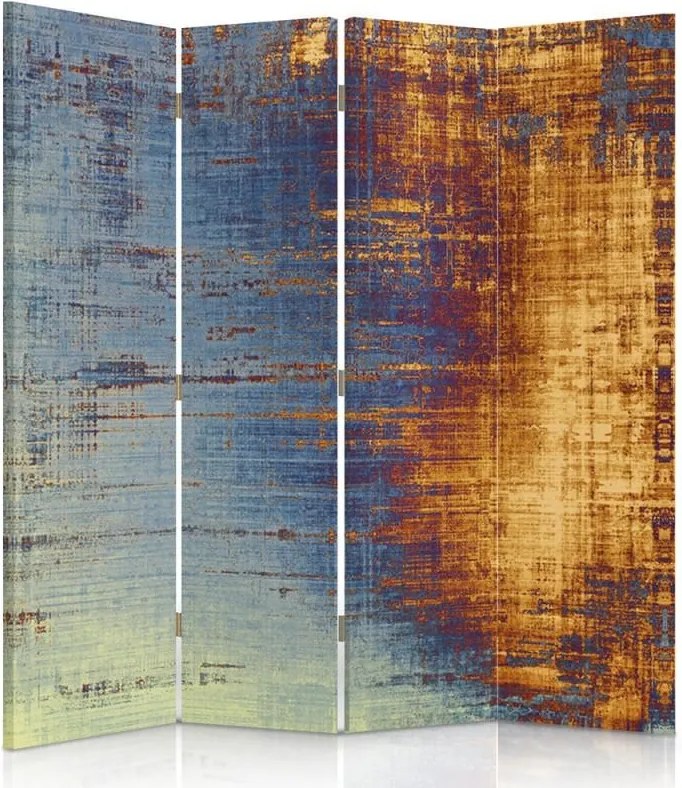 CARO Paraván - Abstraction - Sunrise | štvordielny | obojstranný 145x150 cm