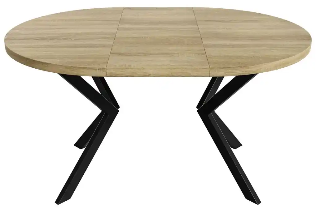 Okrúhly rozkladací jedálensky stôl MARION 120-196cm dub lancelot Farba nôh:  Čierna | BIANO