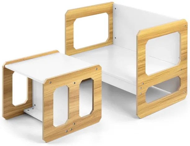 Detský stôl Stella 3v1 naturálny so stoličkou