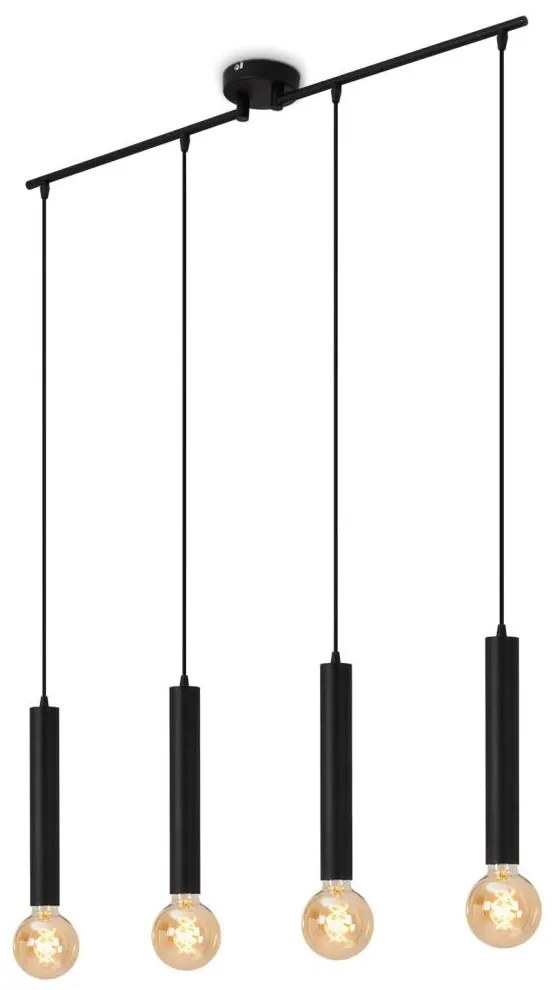 Briloner - Luster na lanku LONGA 4xE27/60W/230V čierna