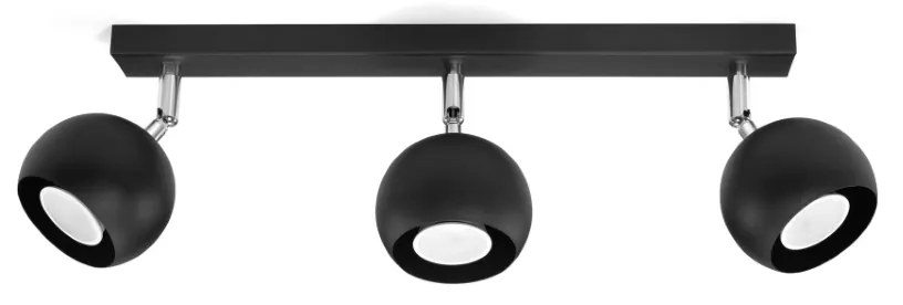 Bodové svietidlo Oculare, 3x čierne kovové tienidlo, (možnosť polohovania)