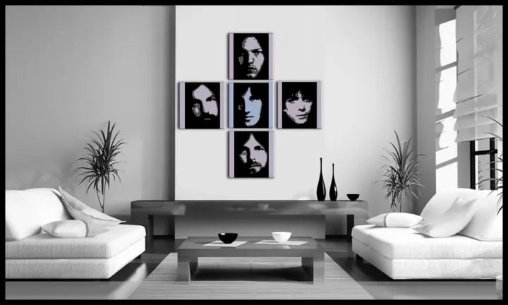 Ručne maľovaný POP Art obraz Pink Floyd 4 dielny pf | rôzne rozmery