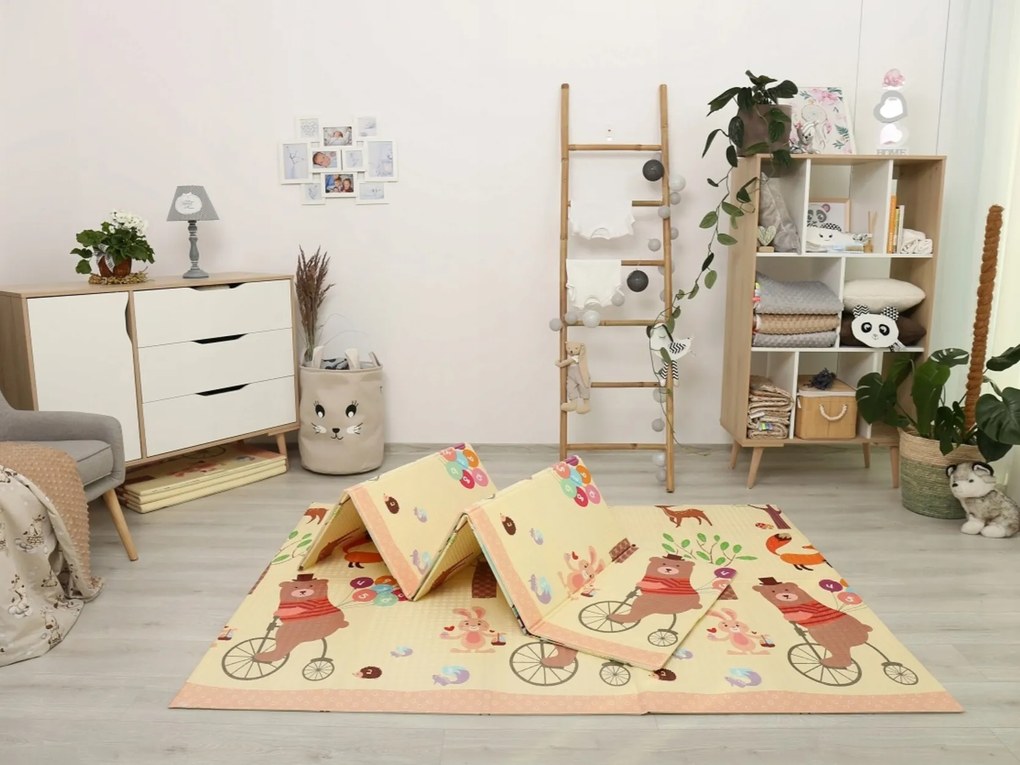 BabiM Skladacia podložka na hranie City and Bear 150x200 cm