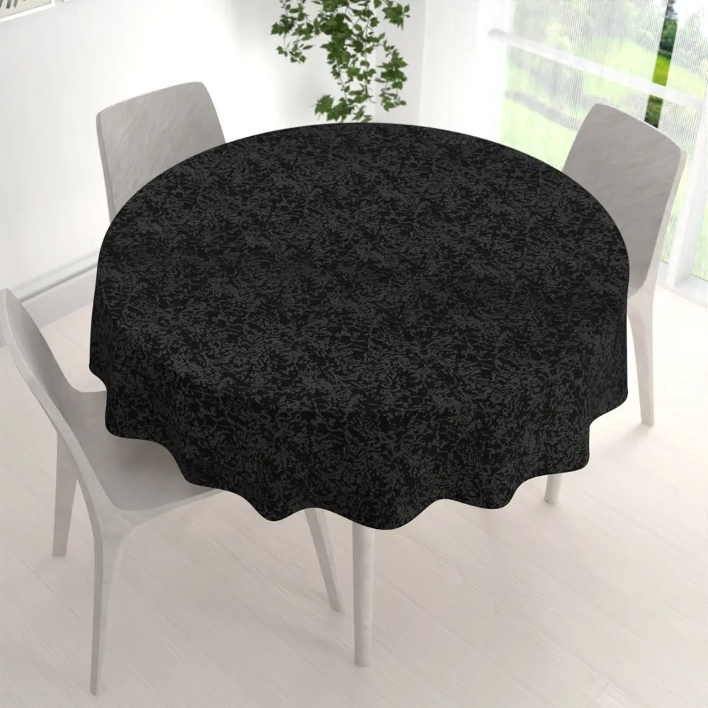 Biante Teflónový okrúhly obrus TF-098 Venezia čierny Ø 130 cm