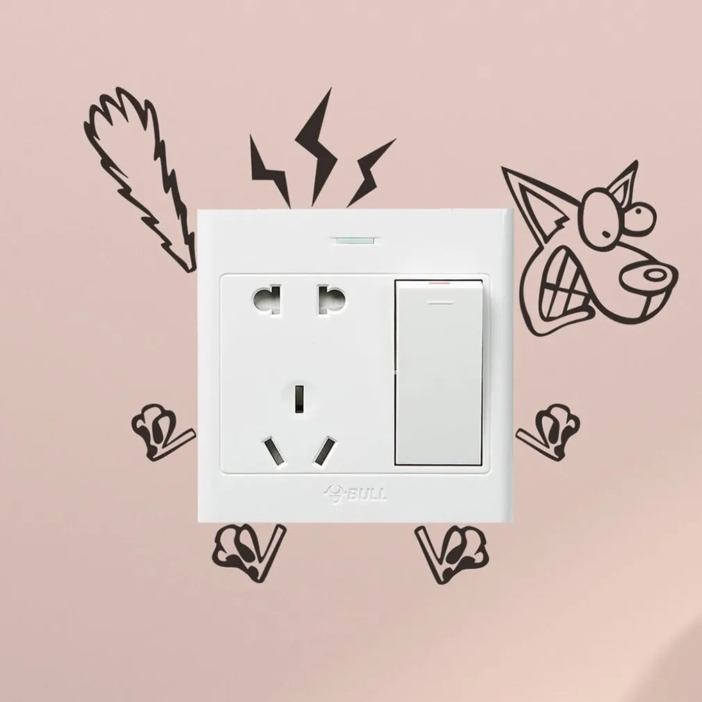Elektrický pes - nálepka nad vypínač
