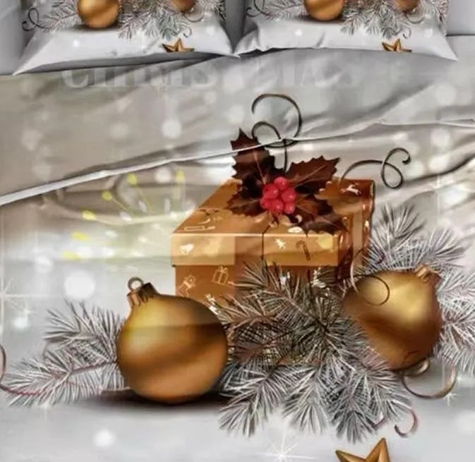 Obliečky Homa NAVIDAD GOLD 3-dielna sada 140x200 cm