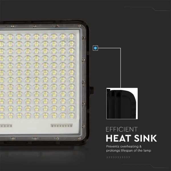 LED Vonkajší solárny reflektor LED/30W/3,2V 4000K čierna + DO