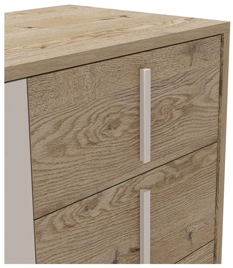 Nízka komoda v dekore duba v sivo-prírodnej farbe 140x80 cm Millay – Marckeric