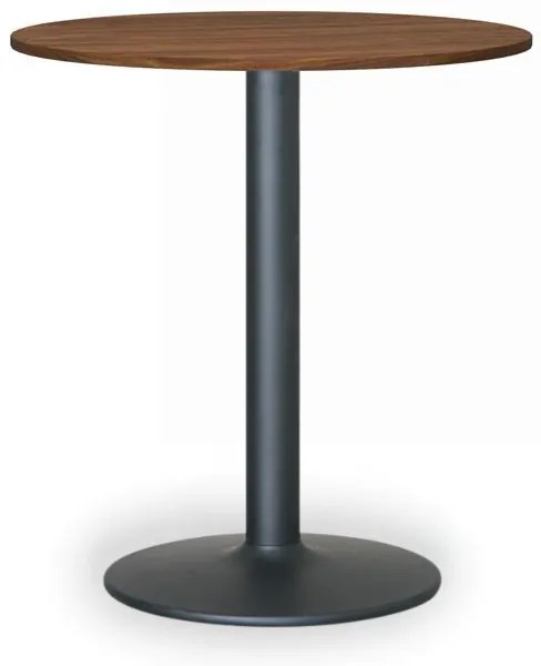 Konferenčný stolík FILIP II, priemer 80 cm, čierna podnož, orech