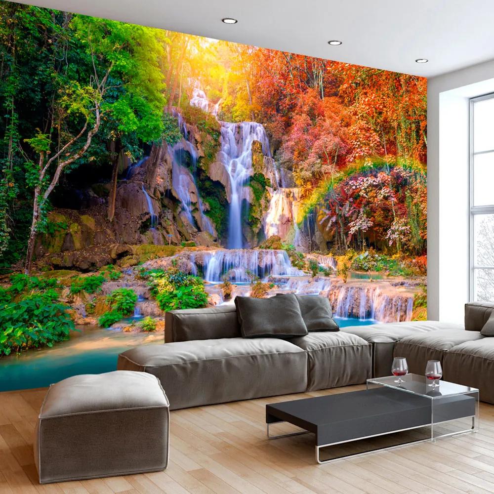 Artgeist Fototapeta - Tat Kuang Si Waterfalls Veľkosť: 100x70, Verzia: Premium