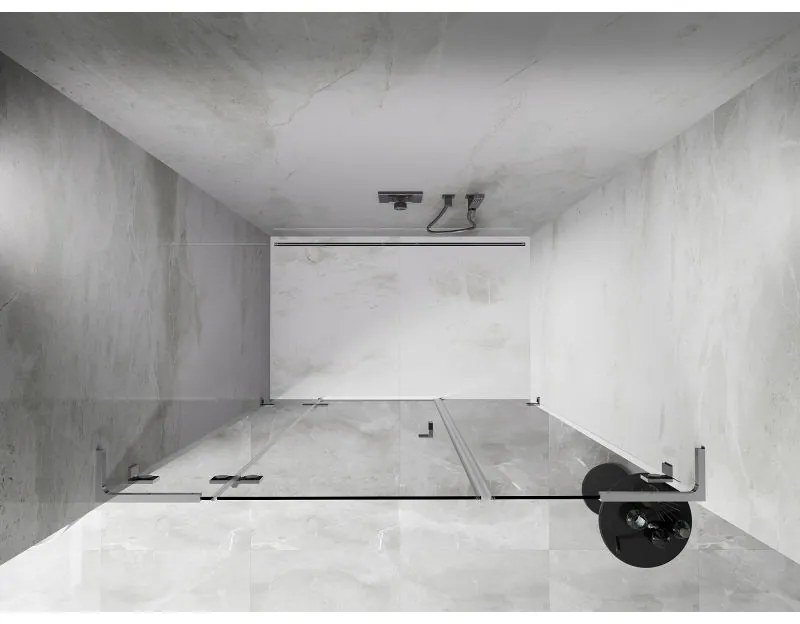 Mexen Lunar L, ľavé otočné sprchové dvere 160 cm, číre sklo, chrómový profil, 834SL-160-050-01-00-L