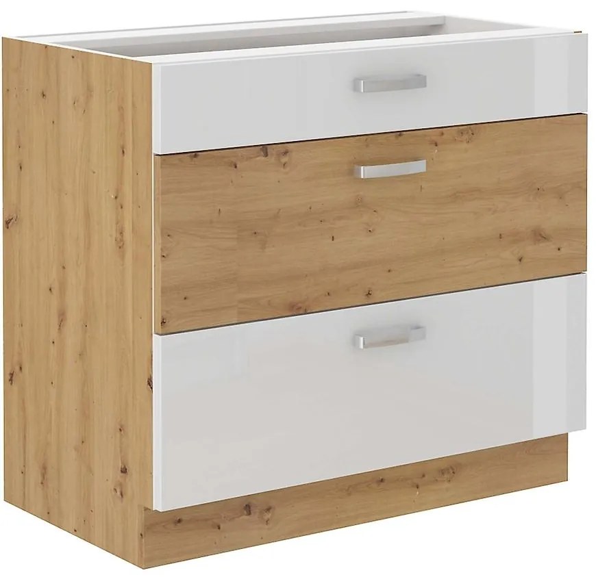 Skrinka do kuchyne ARTISAN biela lesklá 80D 3S BB