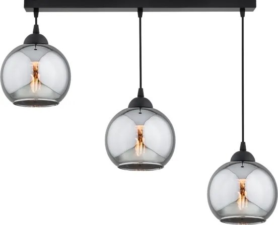 Brilagi - Luster na lankách DIOR 3xE27/60W/230V čierna/dymová sivá