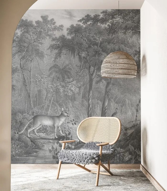 WALLCOLORS Jungle Cat Wallpaper - tapeta POVRCH: Prowall Concrete