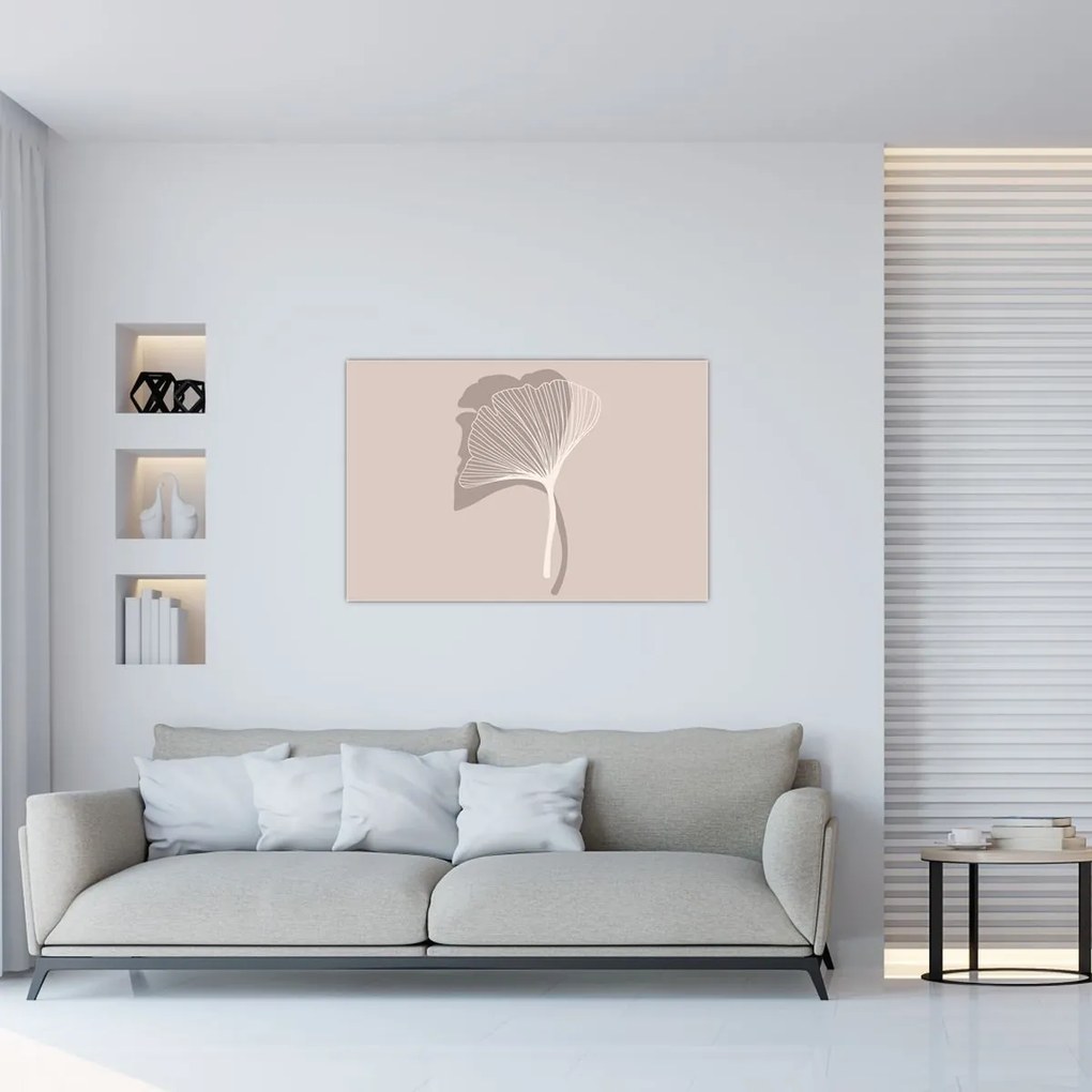 Obraz - Béžové listy N⁰4 (90x60 cm)