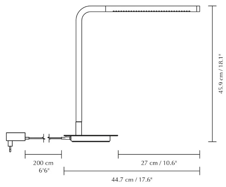 Kovová LED stmievateľná stolová lampa v striebornej farbe (výška 46 cm) Omni Table – UMAGE