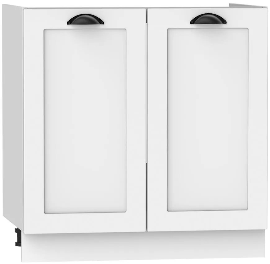 Kuchynská skrinka Adele D80zl Biely hrášok/Biely