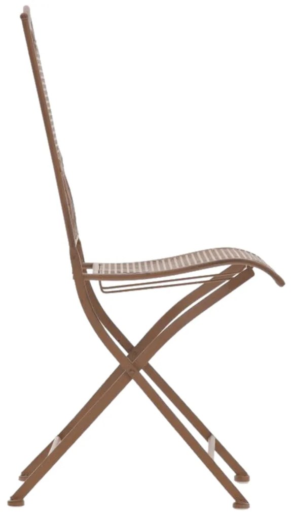 Kovová skladacia stolička Kiran (SET 2 ks) - Hnedá antik
