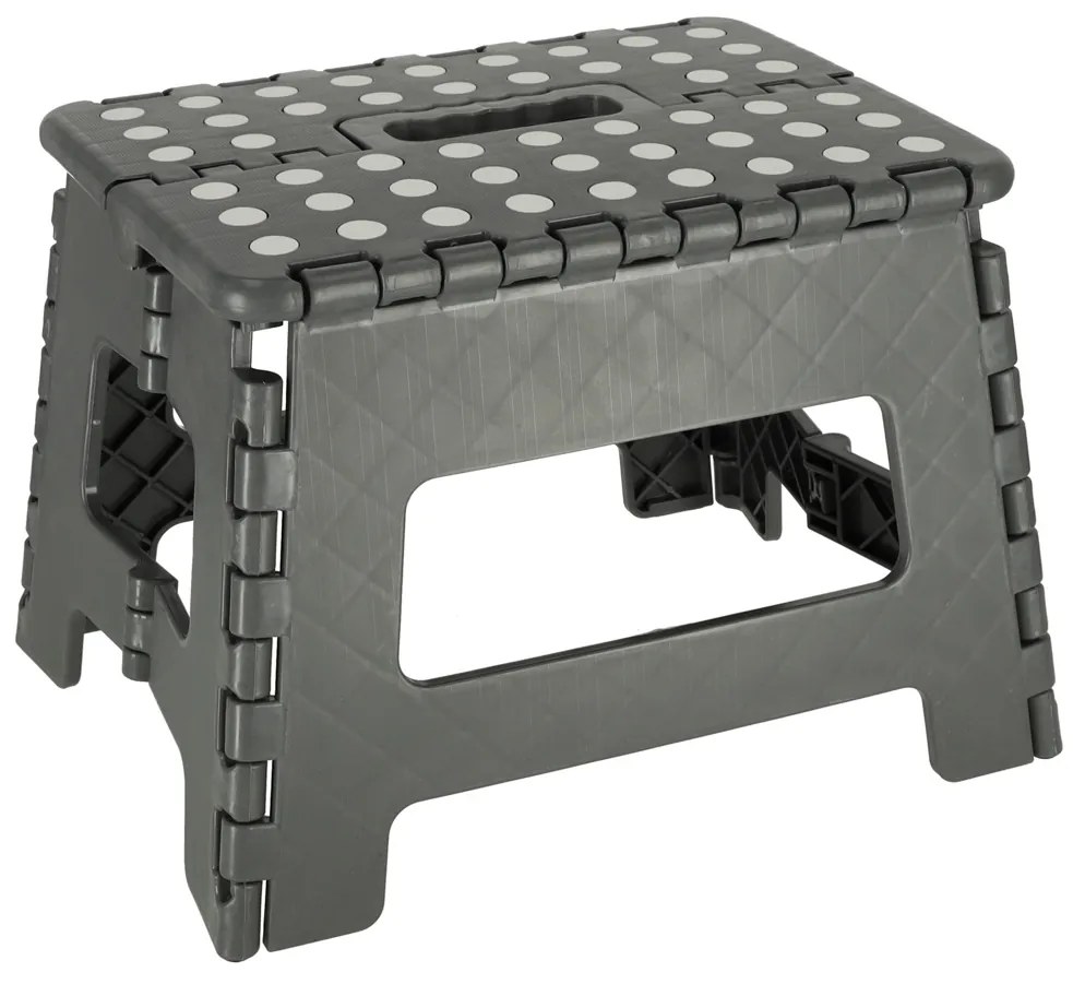 IKO Skladacia plastová stolička – sivá 22cm